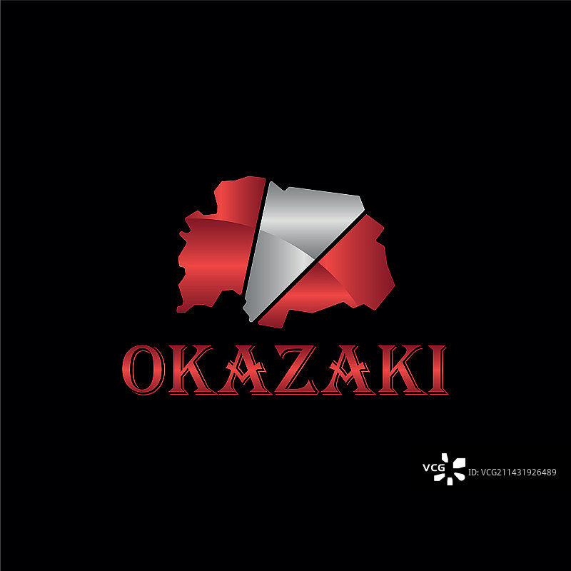 日本冈崎市地图几何设计图片素材