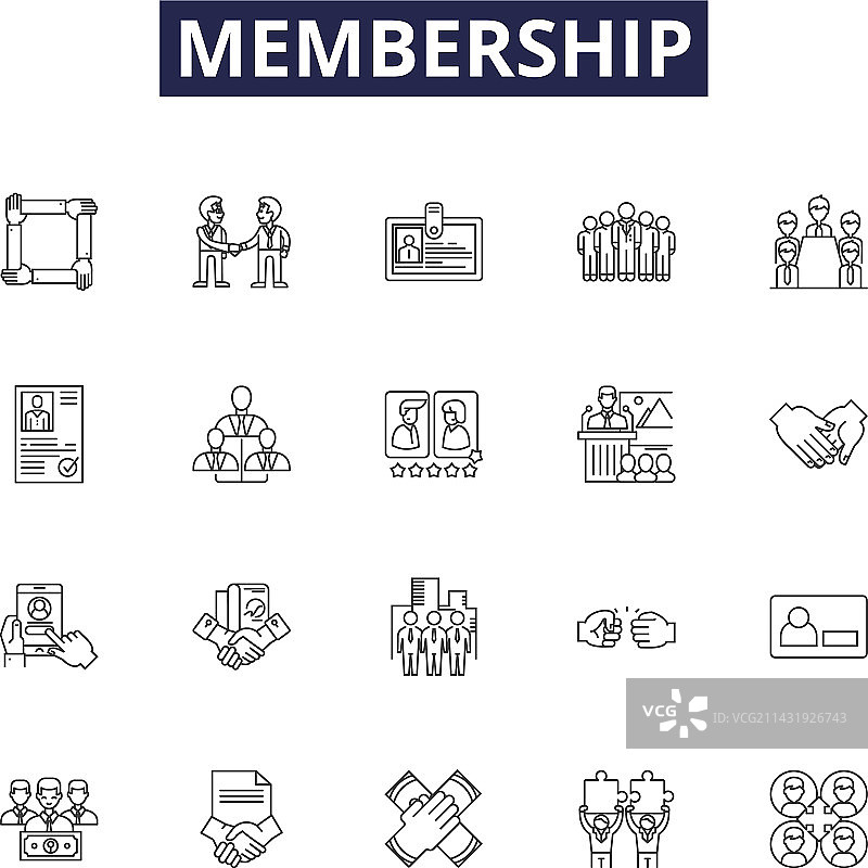 会员线性图标和标志图片素材