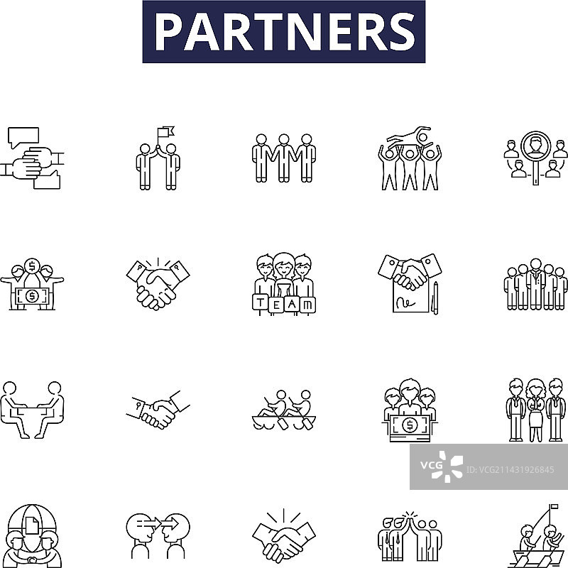 伙伴线条图标和标志图片素材