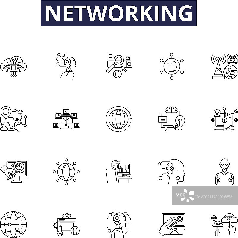 连接网络线图标和标志图片素材