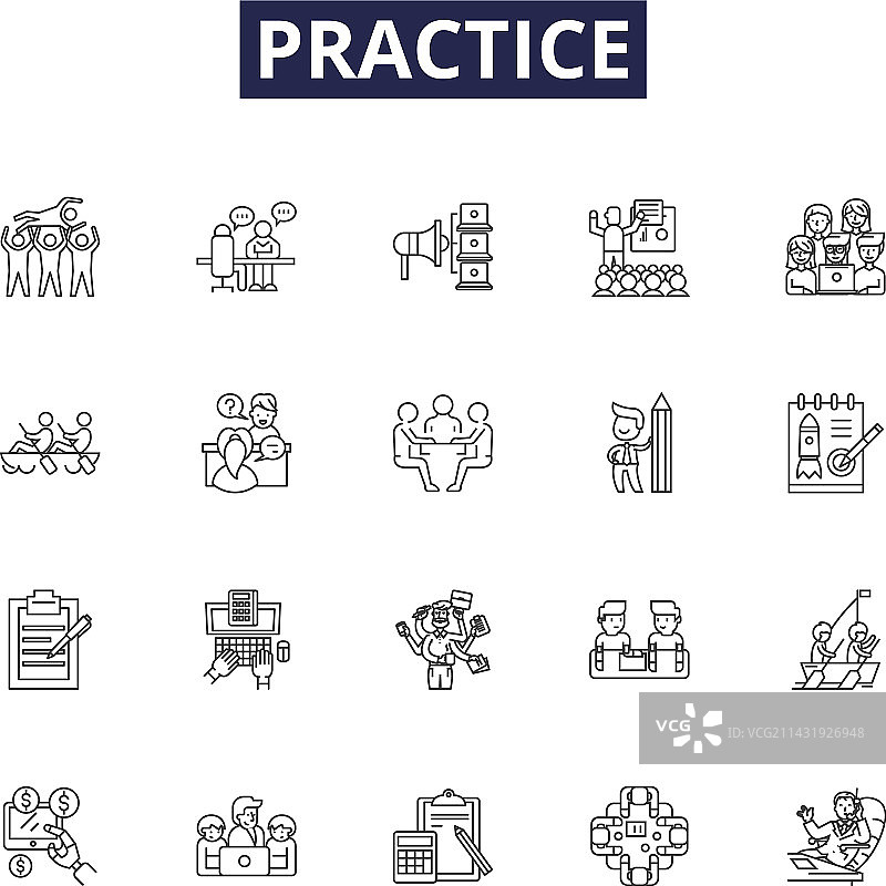 实践线条图标和标志图片素材