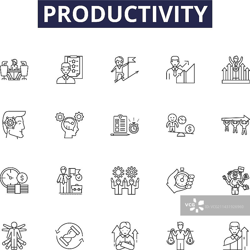 生产力线条图标和标志图片素材