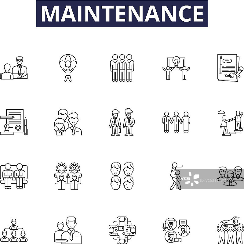 维护维修线条图标和标志图片素材