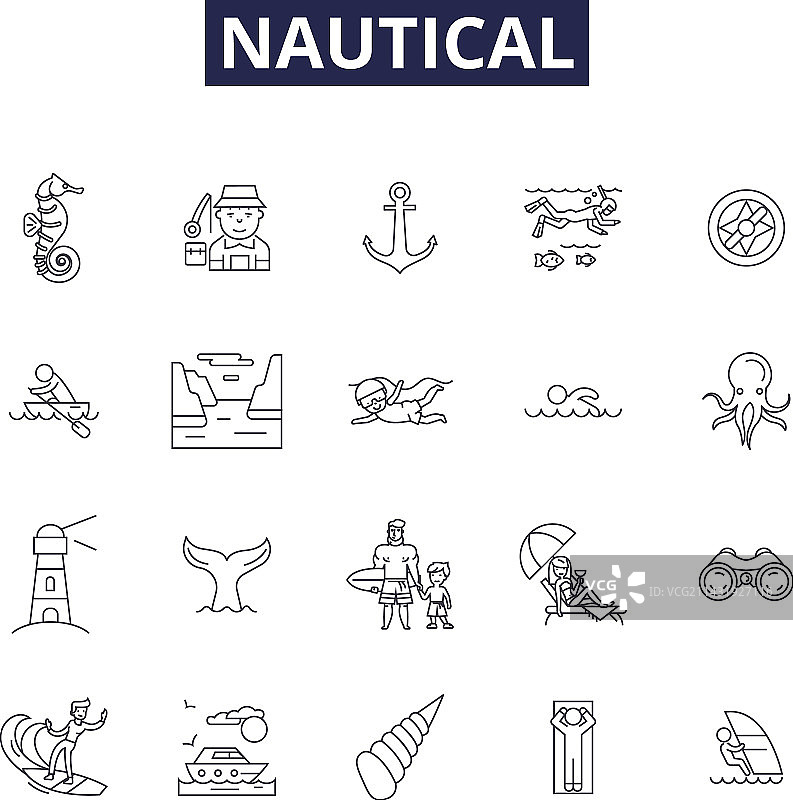 航海导航线性图标图片素材