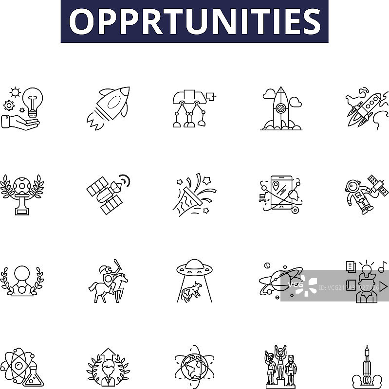 机遇线性图标和标志图片素材