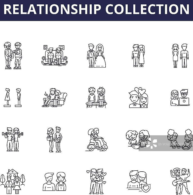 关系系列线条图标图片素材