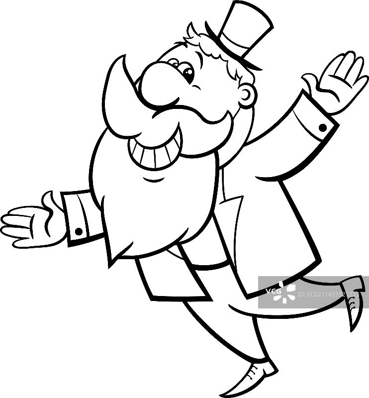 圣帕特里克节上的卡通矮精灵填色图片素材