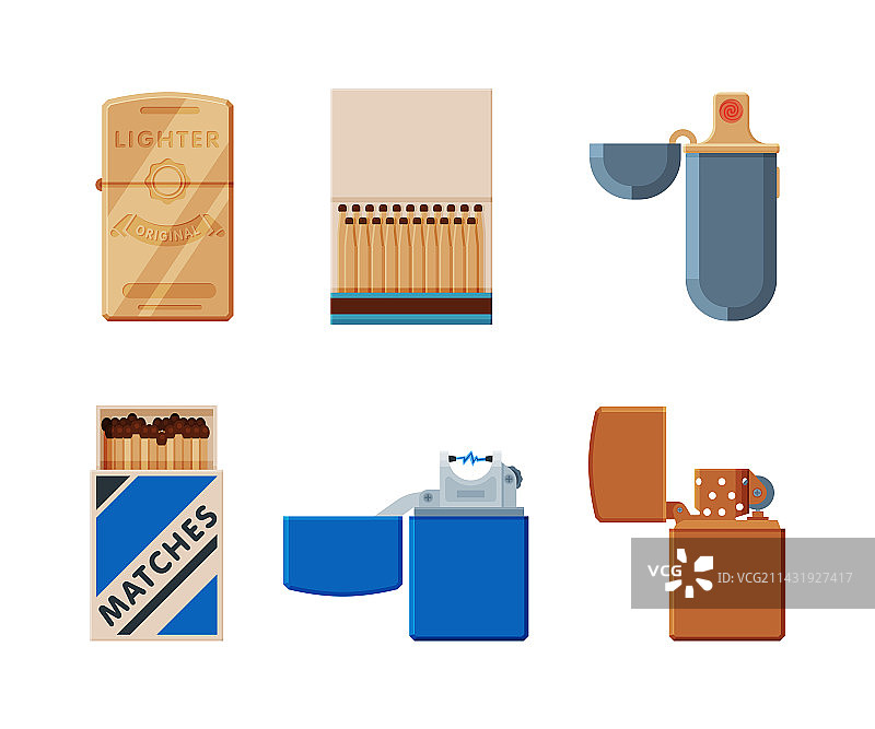 便携式打火机和火柴盒图片素材