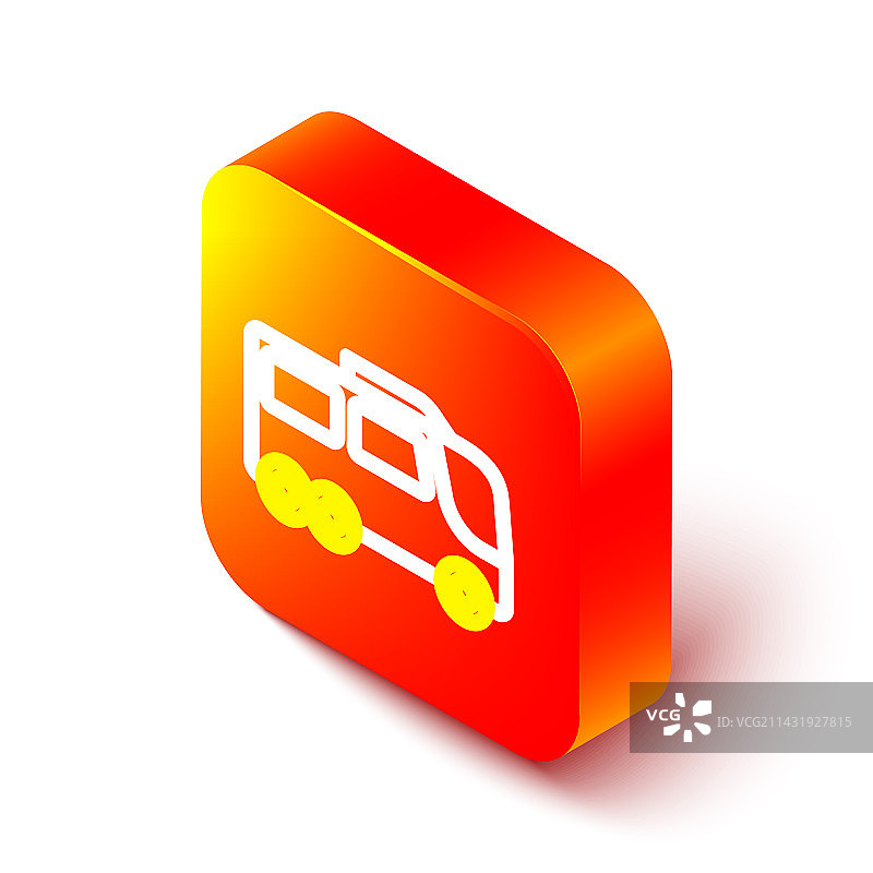 2.5D线条公交车图标，白色背景图片素材