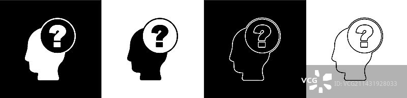 人物头部问号图标图片素材