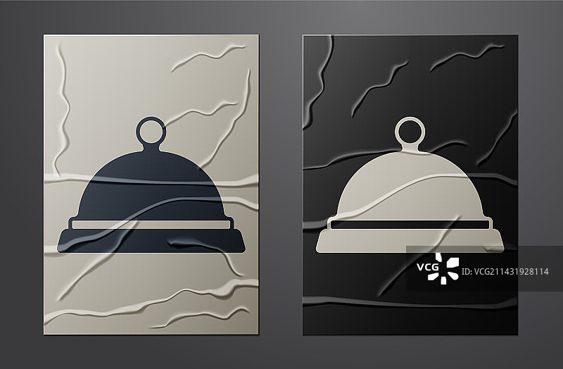 带食物托盘的白色罩子图标图片素材