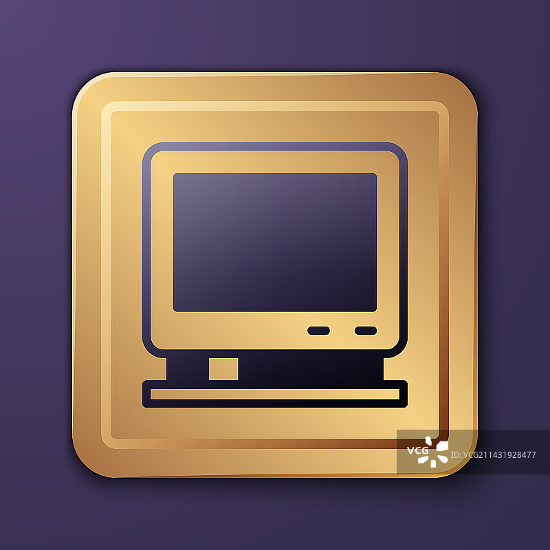 紫色复古电视图标图片素材