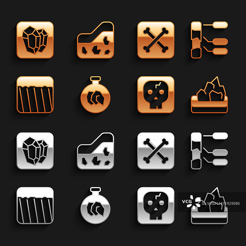 矿物岩石土壤分析展览套装图片素材