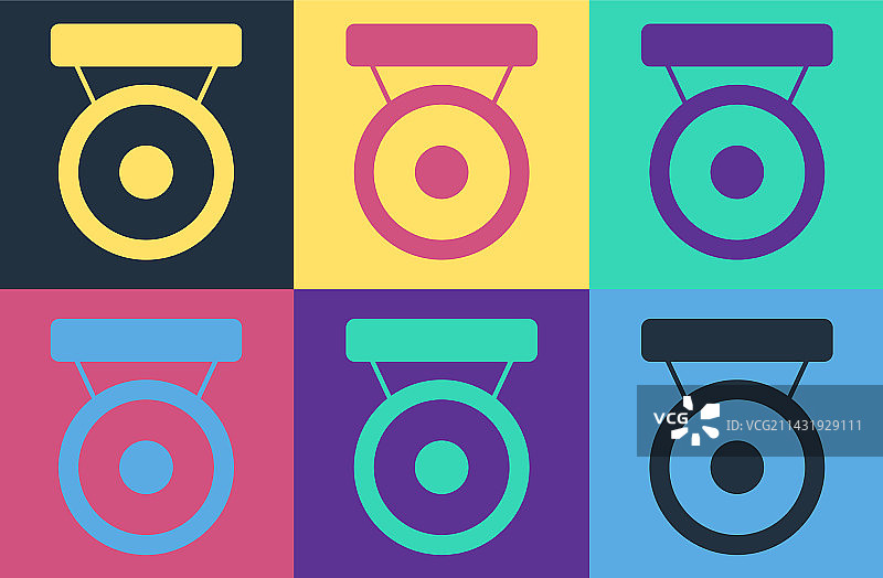 波普艺术风格的拳击锣图标图片素材