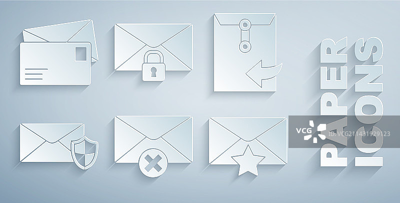删除信封，带盾牌星标信封图片素材