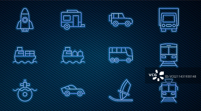 有轨电车，火车和越野车图片素材