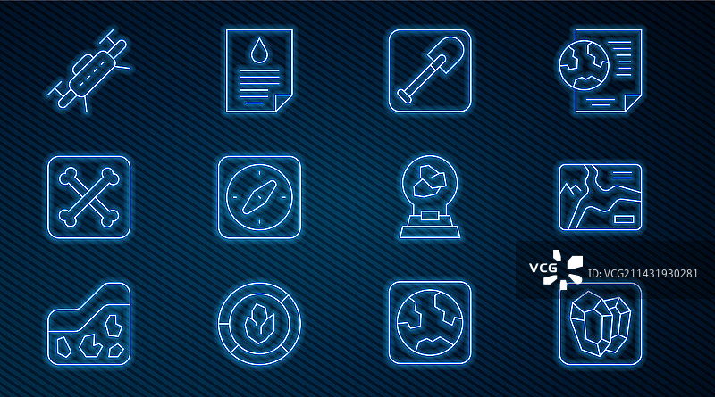 宝石地形图铲子图片素材