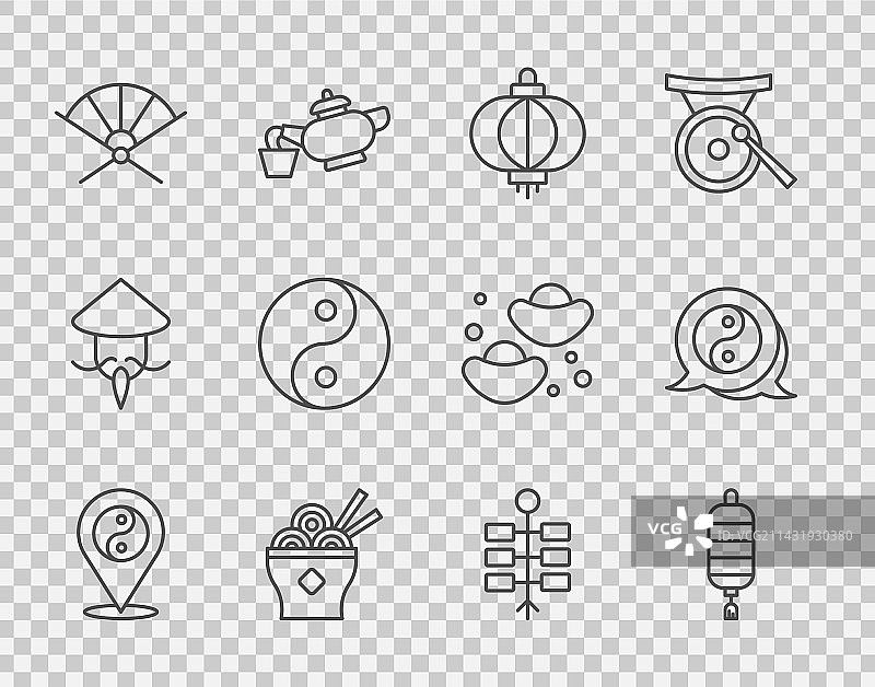 阴阳符号中国风纸灯笼图片素材