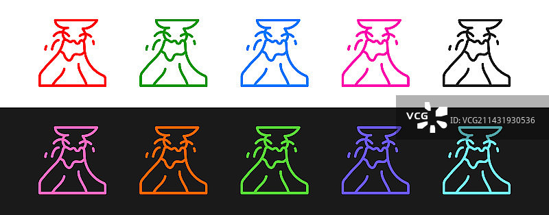 火山喷发与熔岩图标图片素材