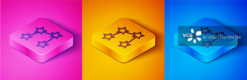 2.5D线条星座图标图片素材