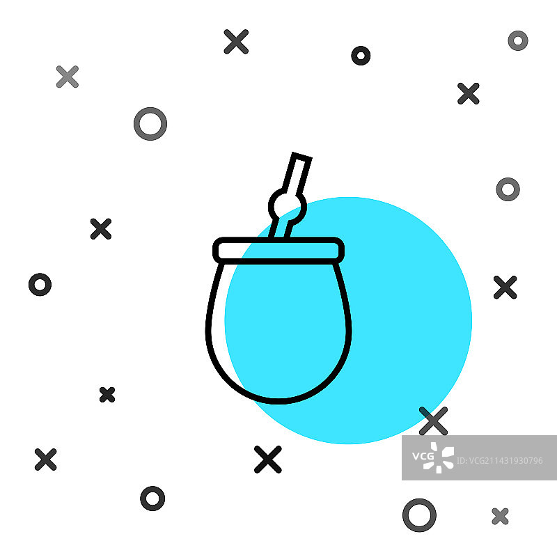 黑色线条马黛茶图标图片素材