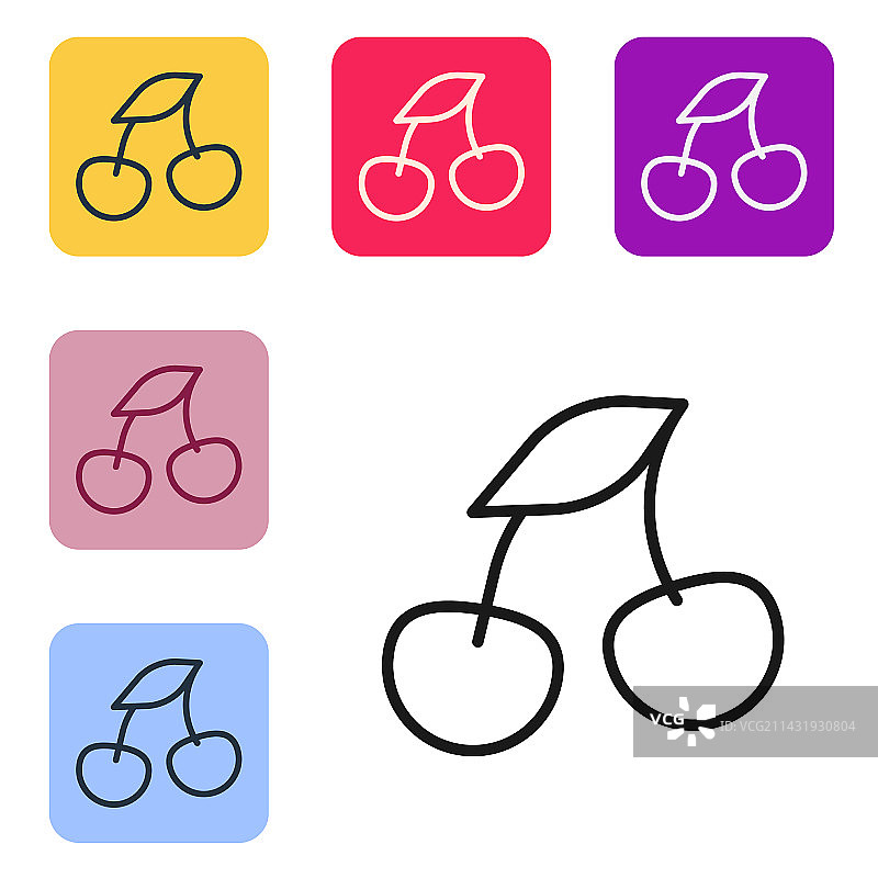 新鲜夏季浆果图标图片素材