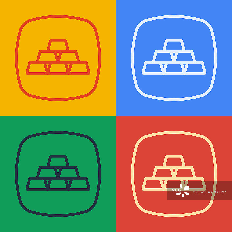 波普艺术线条金条图标图片素材