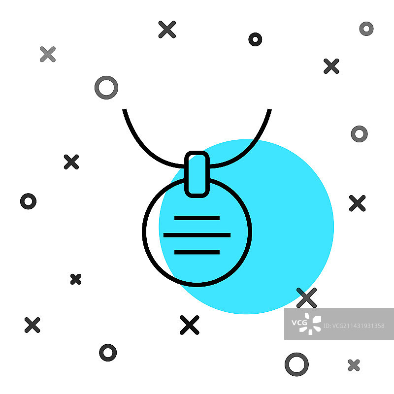 黑色线条带姓名牌的衣领图标图片素材