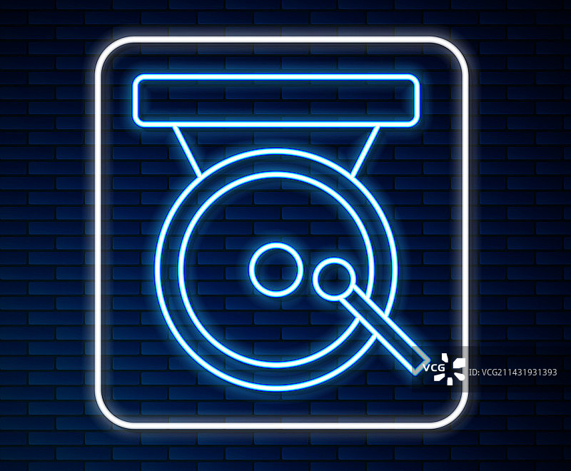 发光霓虹灯线拳击锣图标图片素材