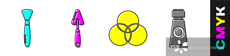 画笔调色刀RGB和CMYK颜色图片素材