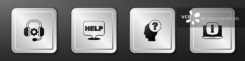 带有“帮助”文本的语音气泡耳机组合图片素材