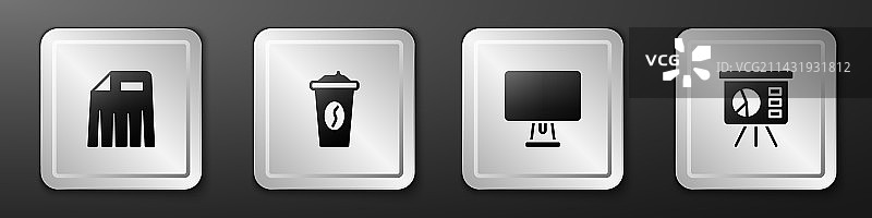 碎纸机外带咖啡杯电脑纸质套装图片素材