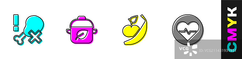 无鸡腿纯素食苹果饮食套装图片素材