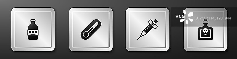 含毒酒精温度计注射器图标图片素材