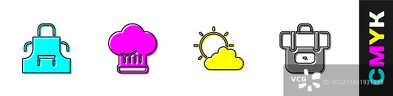 厨房围裙、厨师帽与太阳云图片素材