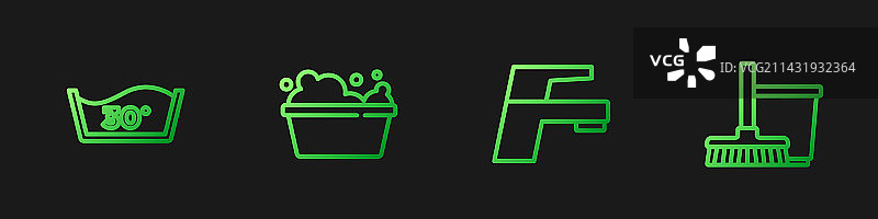 水管、水龙头、温度、洗手盆组合图片素材