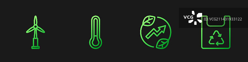 节能电源线、插头和树叶风图片素材