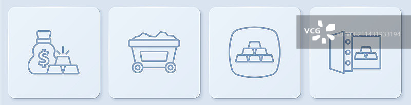 金条金矿车袋装系列图片素材