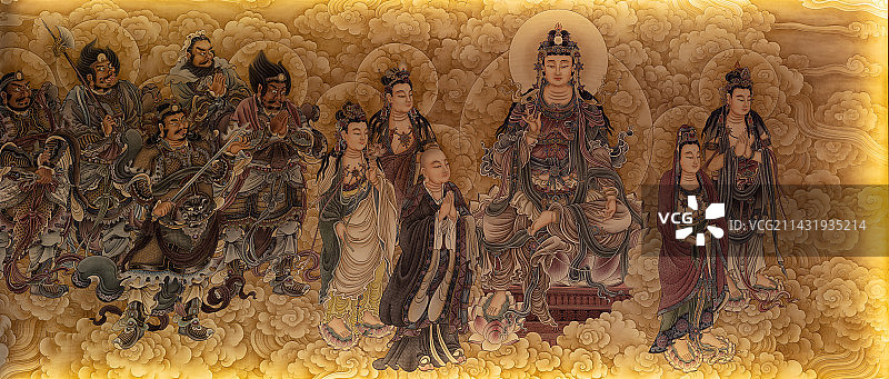 武汉归元寺古代壁画图片素材