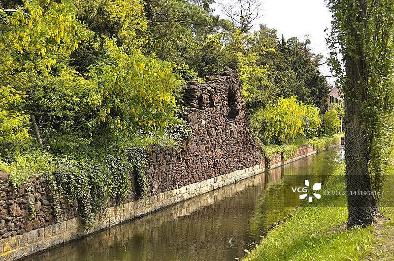 世界遗产地：沃利茨公园、运河、砖石建筑图片素材