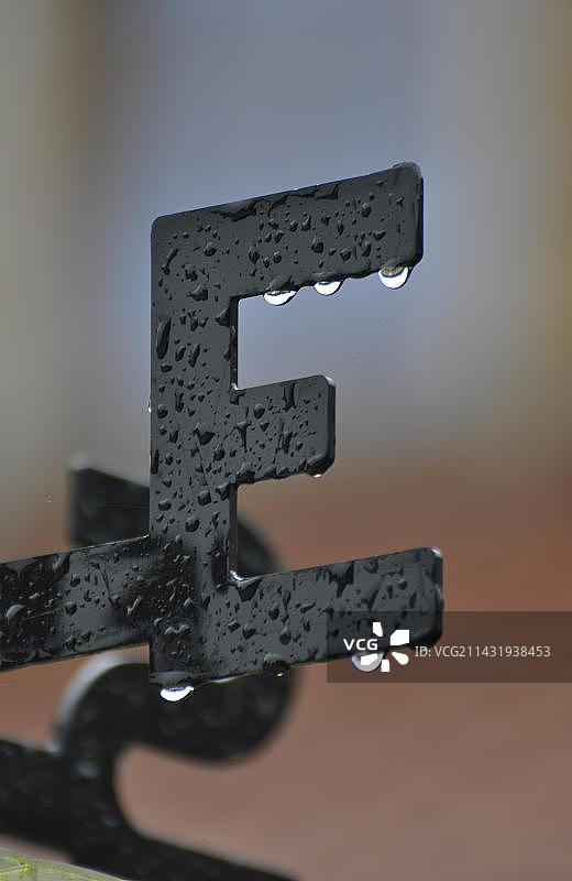 朝东的风向标上的雨滴图片素材