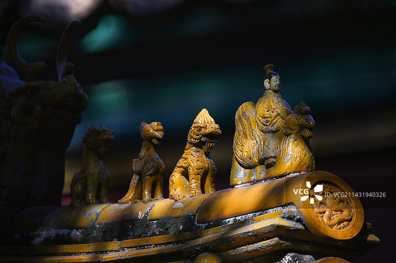 故宫屋脊兽图片素材