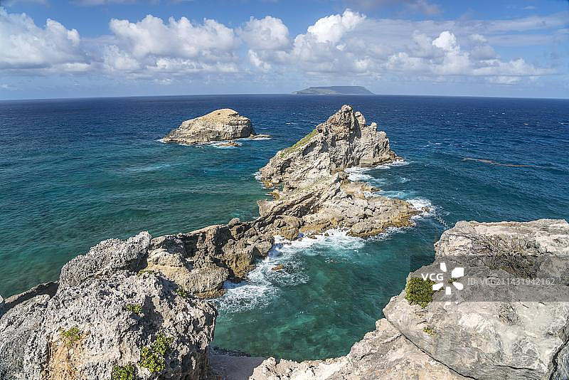 瓜德罗普岛Chateaux半岛岩层，法国，北美图片素材