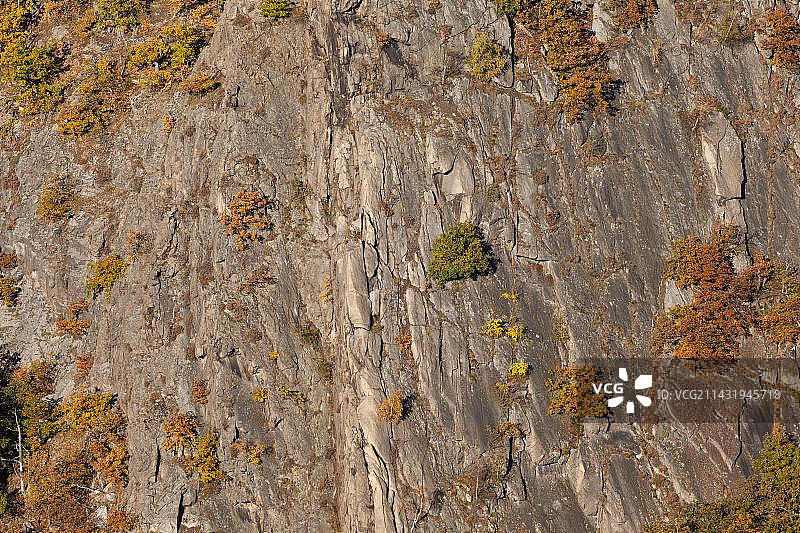 从女巫舞池眺望博德峡谷秋叶景色图片素材