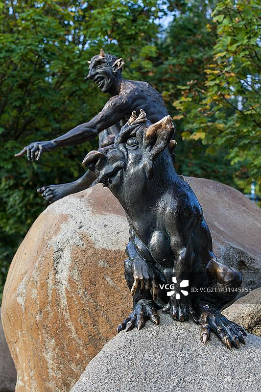 哈尔茨山脉Hexentanzplatz的景色图片素材