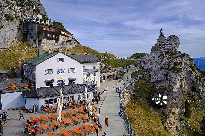 温德尔施泰因峰上的温德尔施泰因豪斯，德国巴伐利亚州上巴伐利亚图片素材