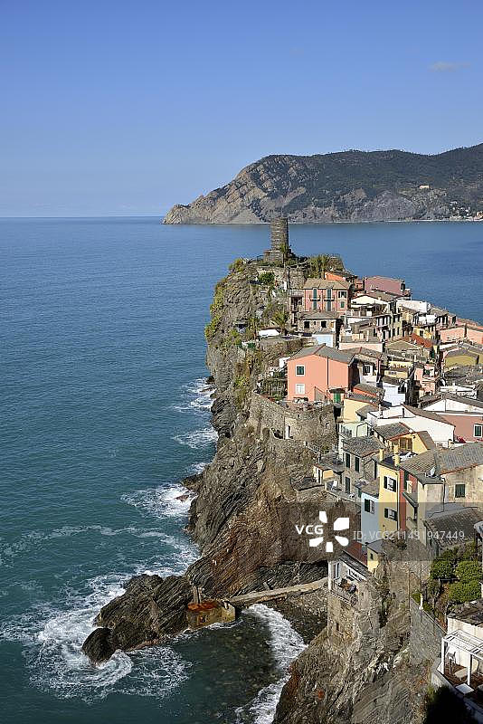 韦尔纳扎渔村，五渔村，拉斯佩齐亚省，利古里亚，意大利，欧洲图片素材