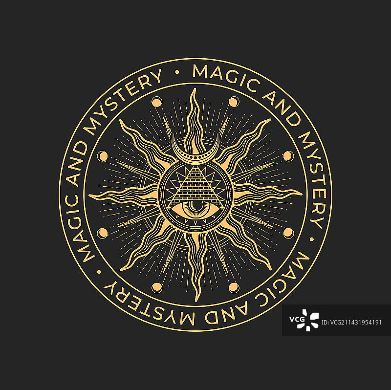 魔法与神秘主义共济会炼金术圆圈图标图片素材