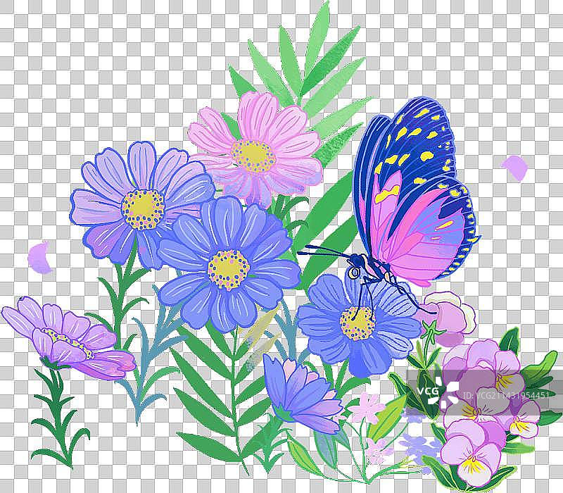 花丛中的蝴蝶图片素材