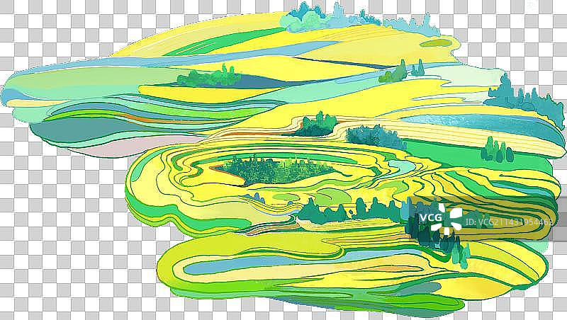 油菜花梯田远景图片素材